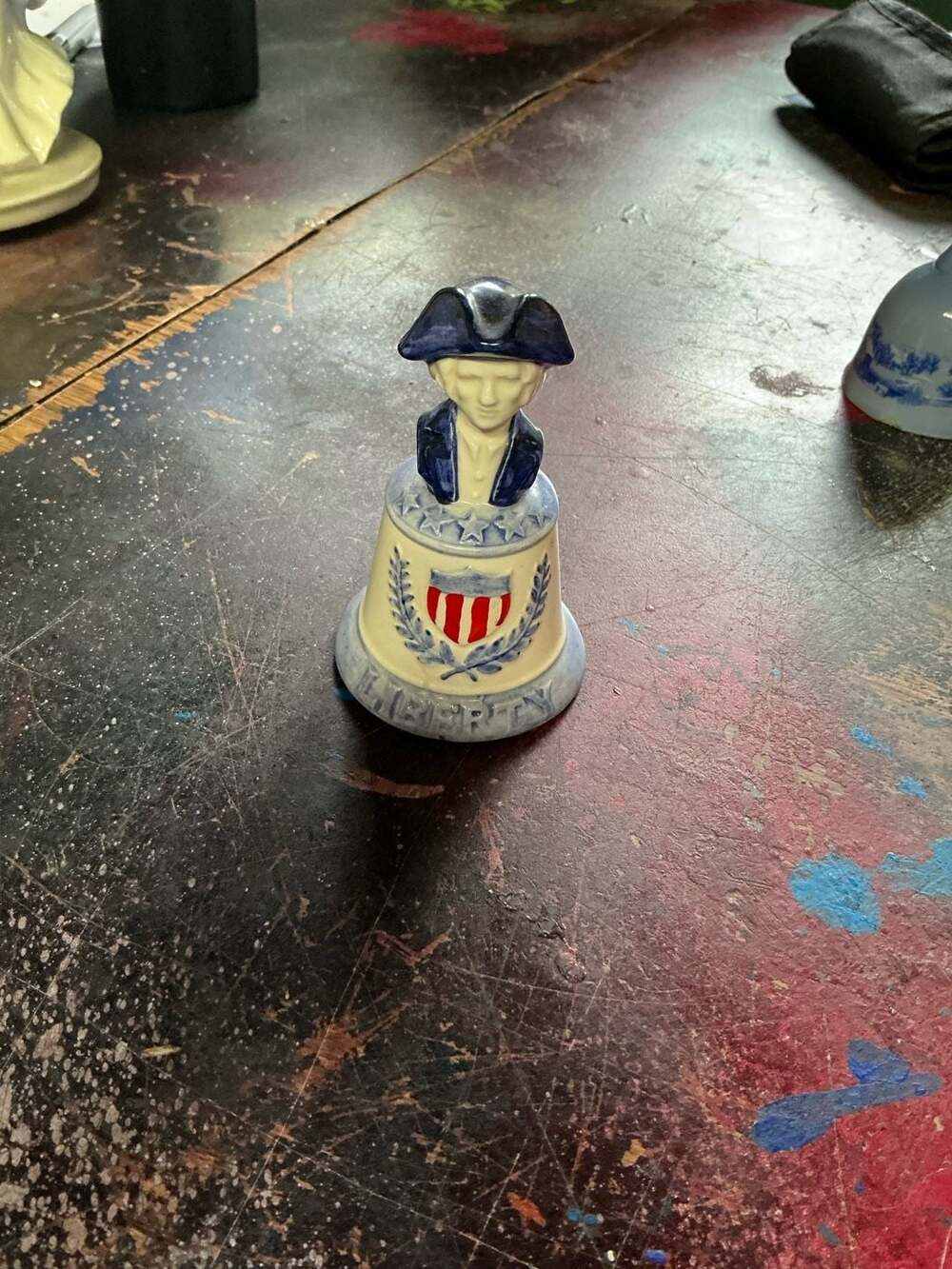 Vintage Inarco Japan Ceramic Uncle Sam Liberty Bell Figurine